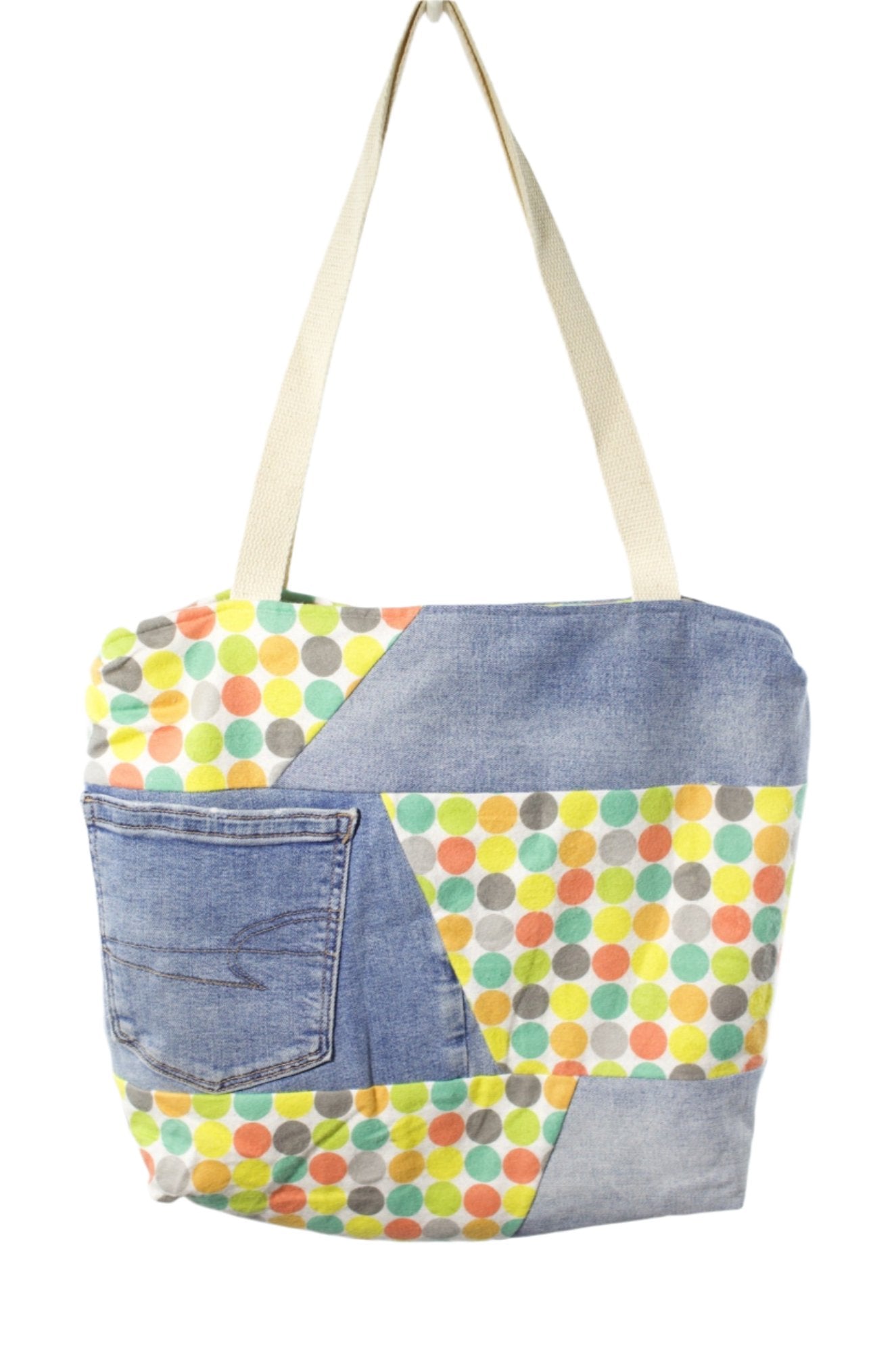 Polka Dot Zip Tote