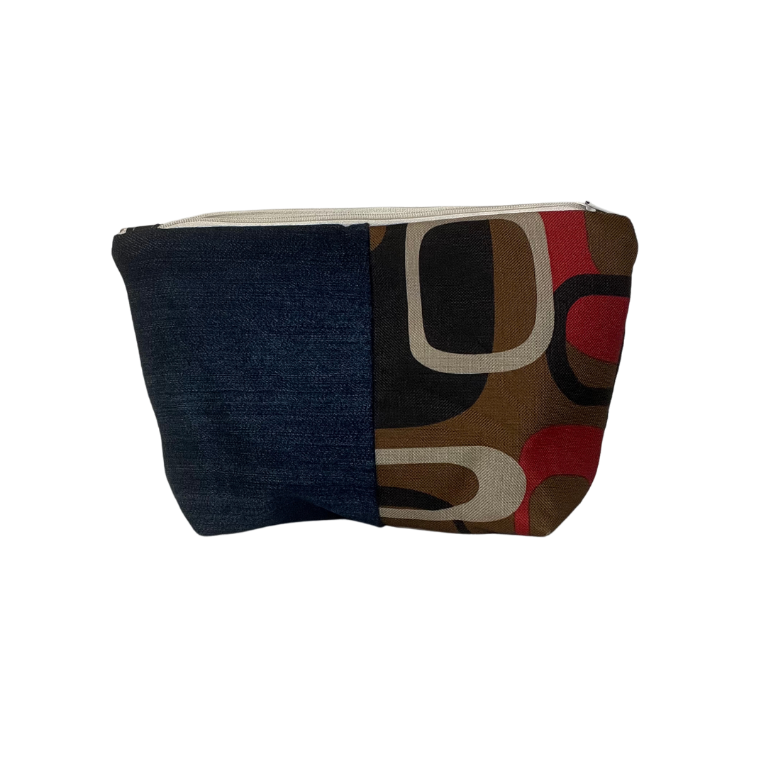 Makeup Bag (brown & red)