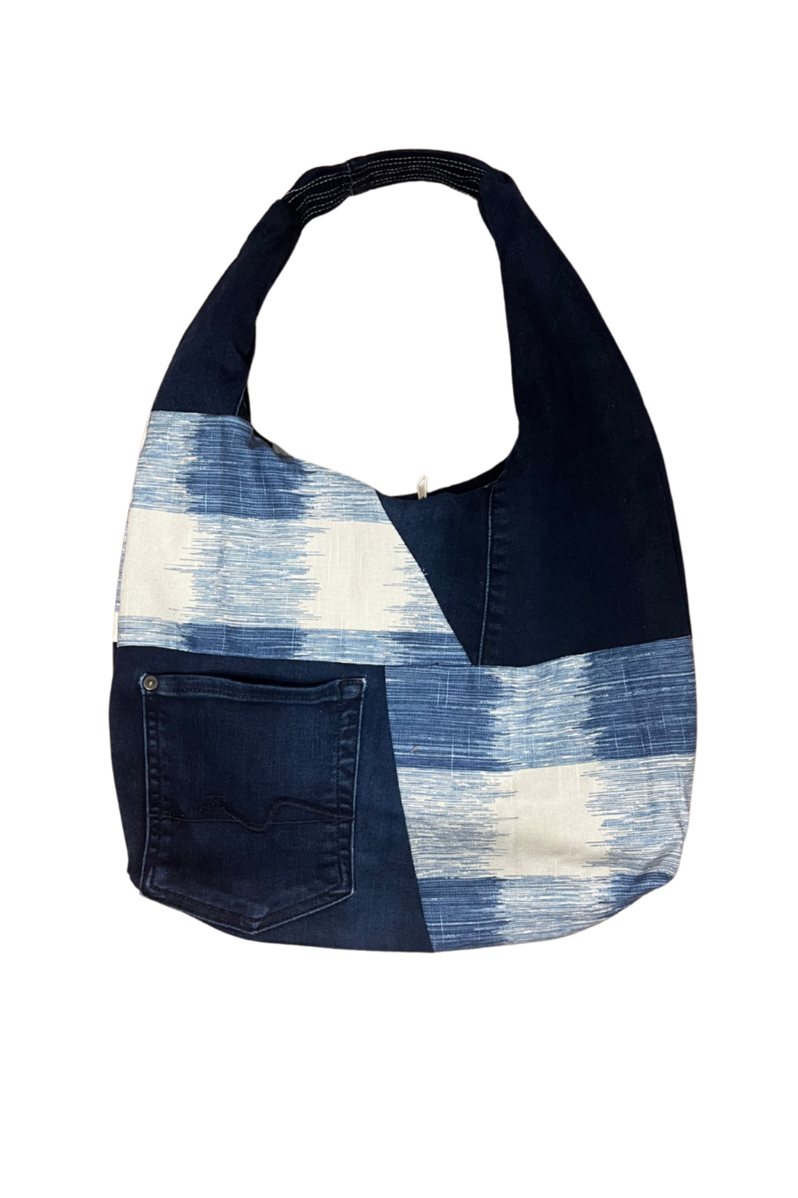 Blue and White Shoulder Tote Bag