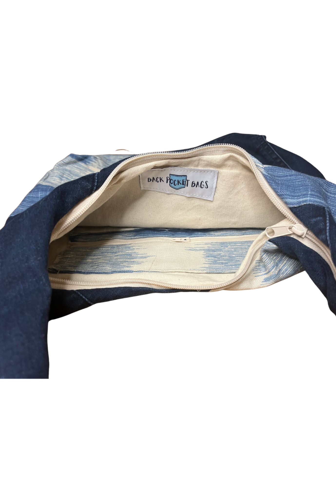 Blue and White Shoulder Tote Bag