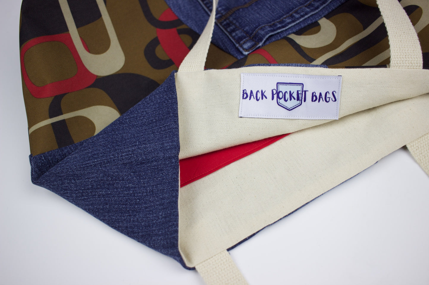 Classic Tote (brown & red)