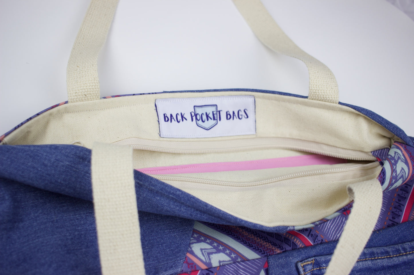 Classic Zip Tote (pink & purple)