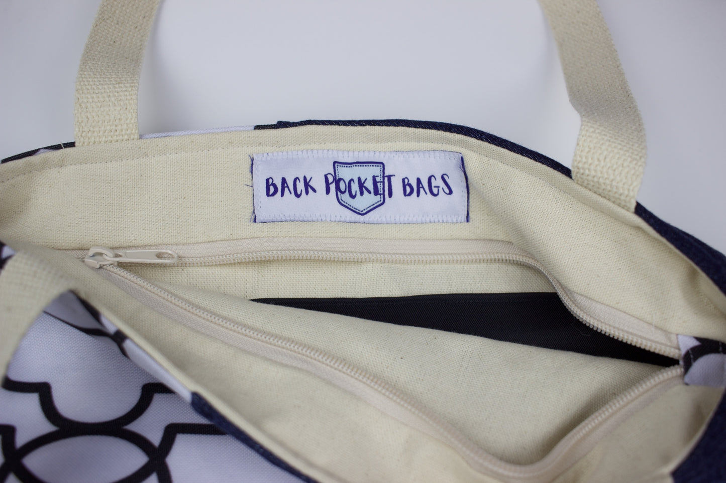 Classic Zip Tote (black & white)