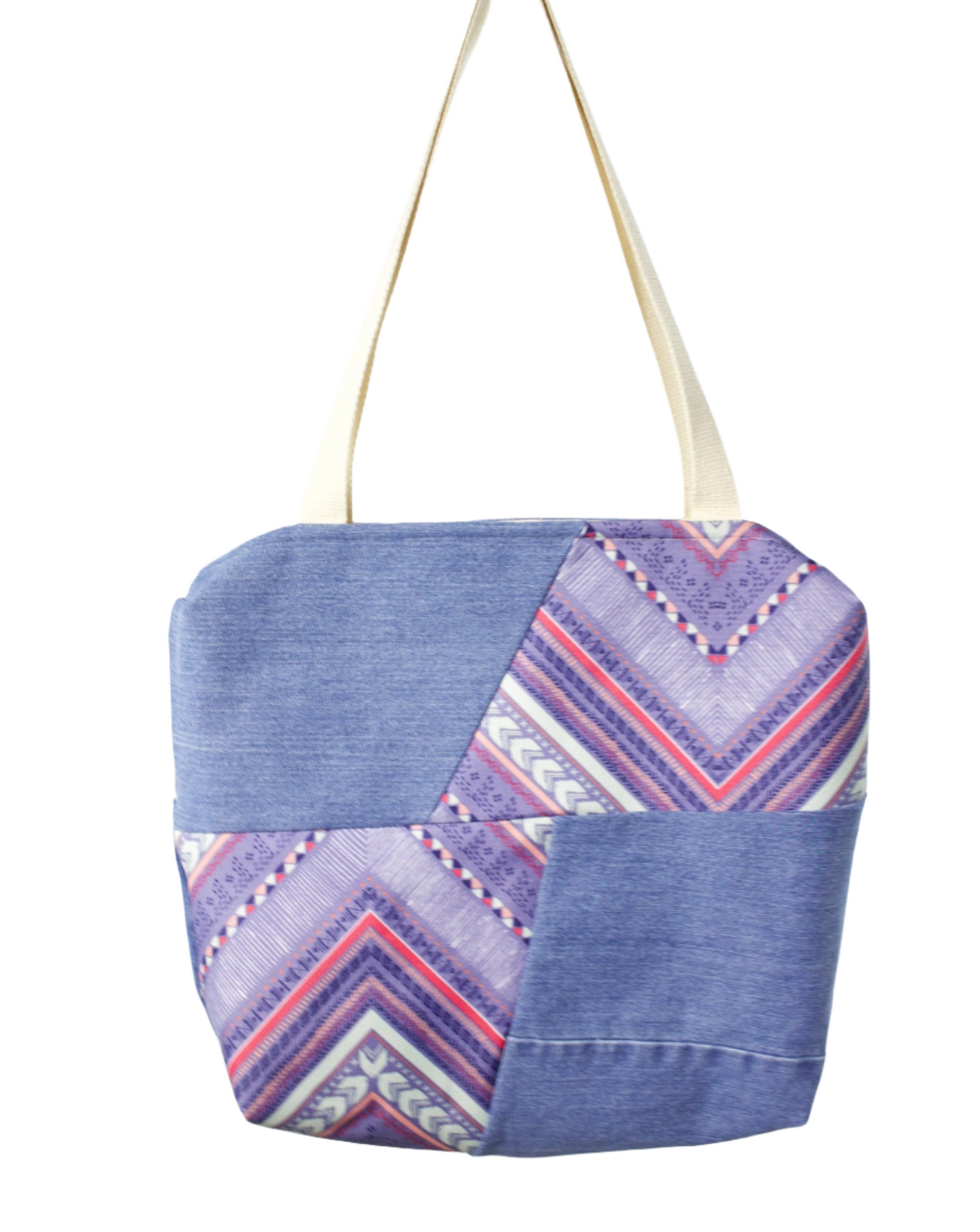 Classic Zip Tote (pink & purple)