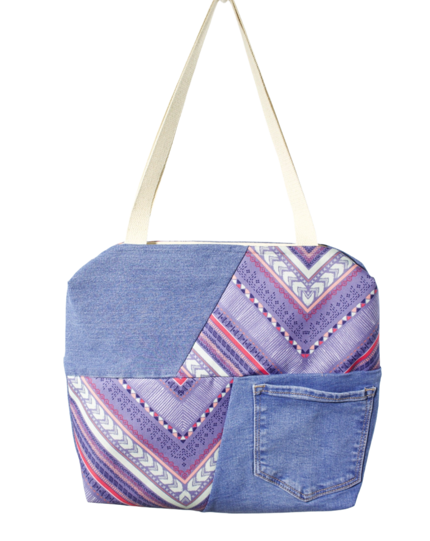 Classic Zip Tote (pink & purple)