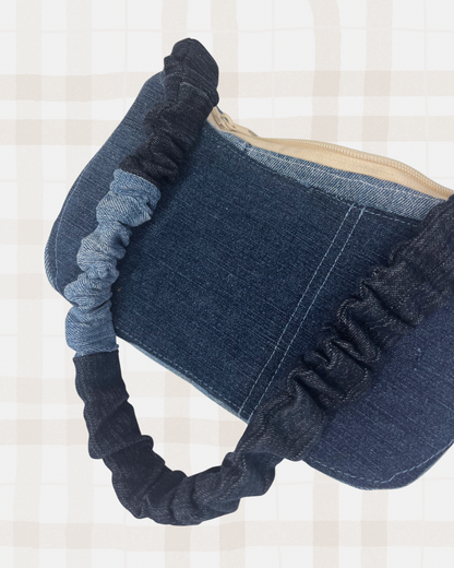 Scrunched Denim Shoulder Bag