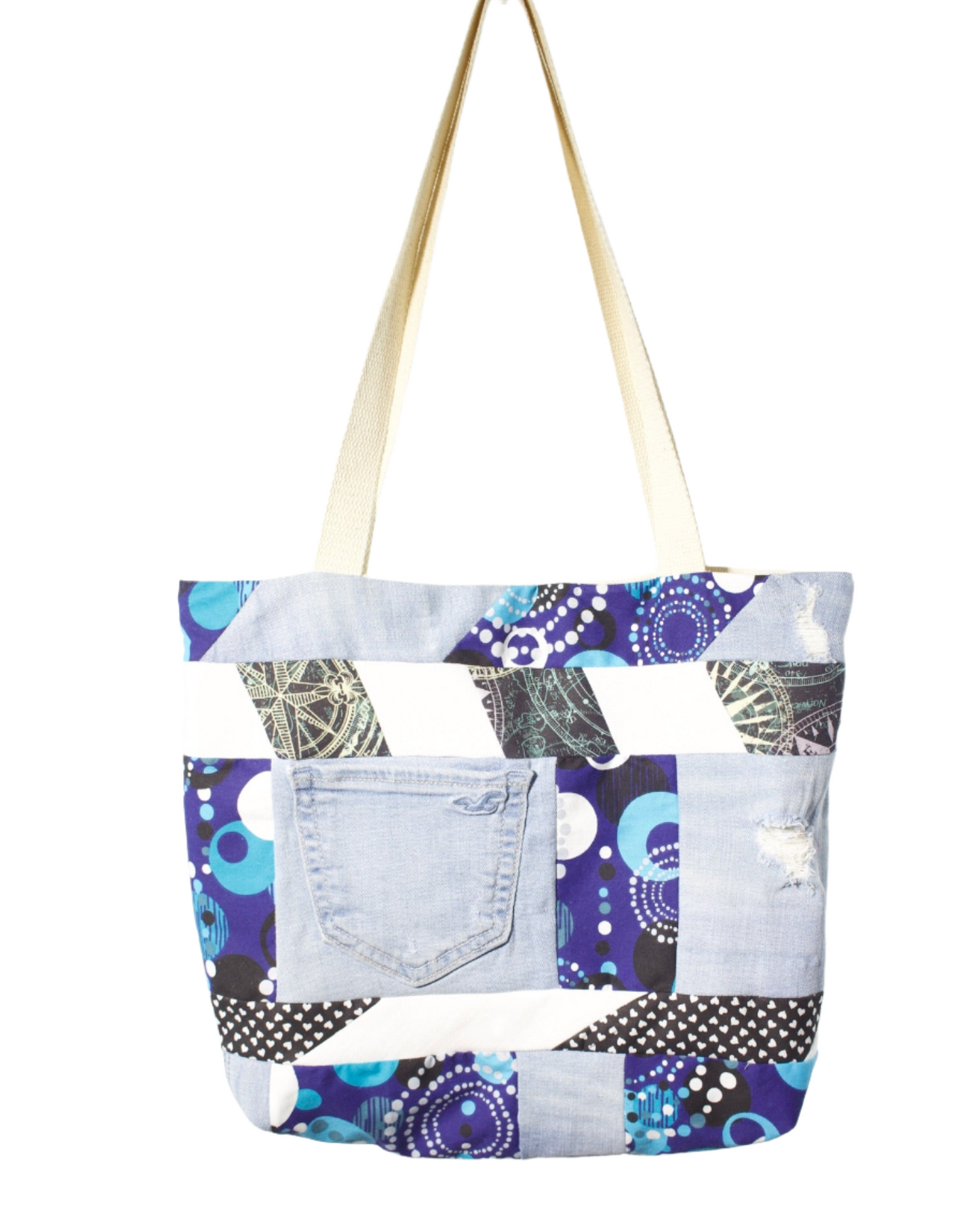 Purple & Blue Patchwork Tote