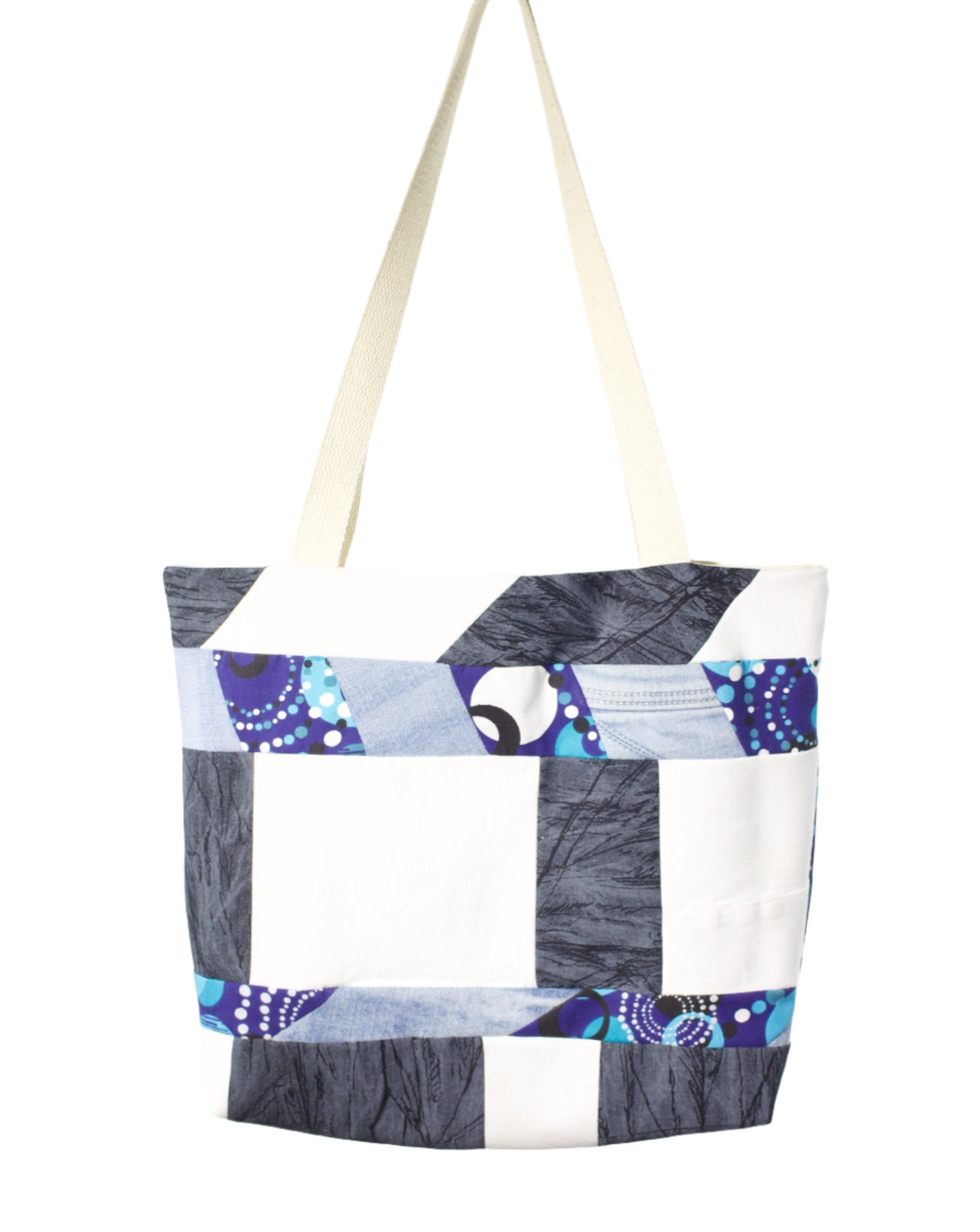 Purple & Blue Patchwork Tote