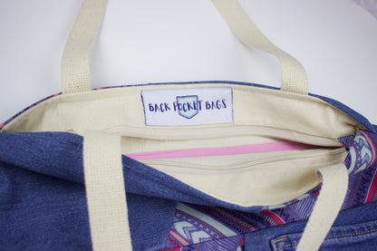 Classic Zip Tote (pink & purple)